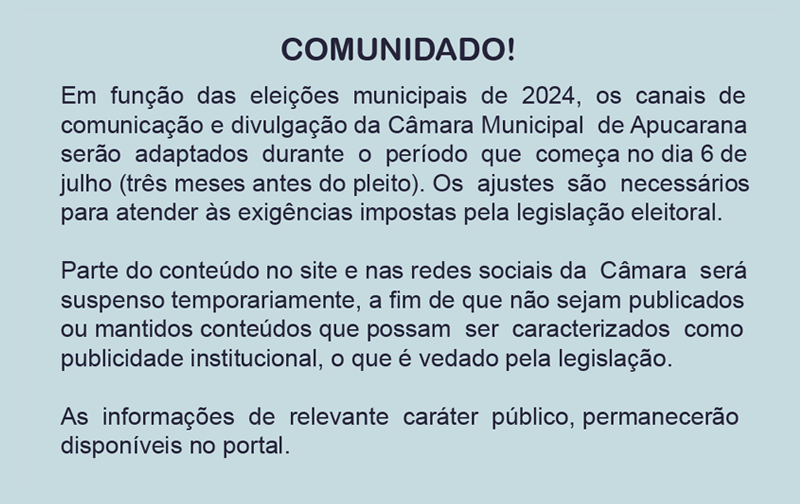Comunicado eleições 2024