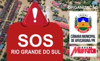 Câmara de Apucarana inicia campanha em prol do RS; veja como ajudar 