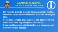 CÂMARA MUNICIPAL DE APUCARANA INFORMA