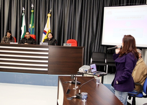 A audiência aconteceu na Câmara Municipal de Vereadores