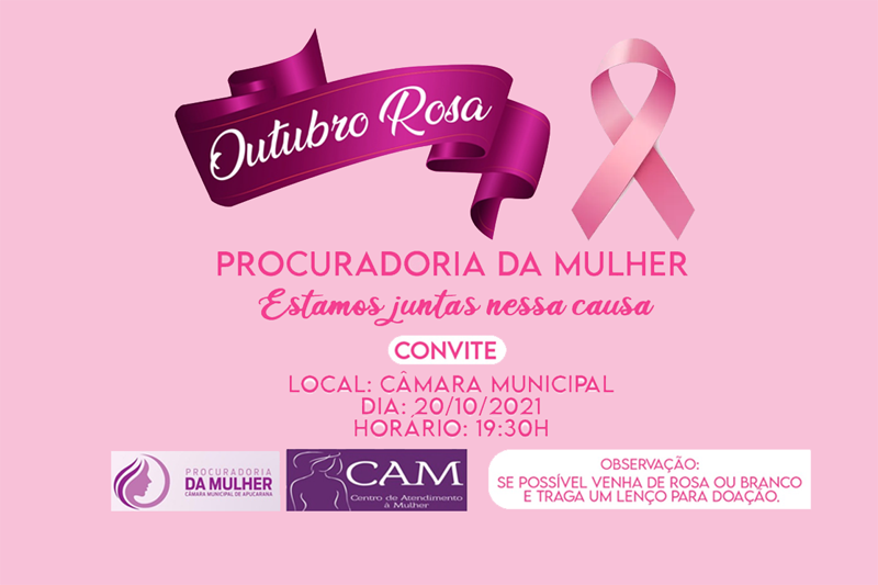 Procuradoria e Secretaria da Mulher promovem “Outubro Rosa” na Câmara Municipal