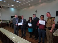 Vereadores são homenageados em solenidade de posse da nova diretoria do Conseg